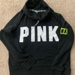 Victoria Pink leopard cowl neck sweatshirt